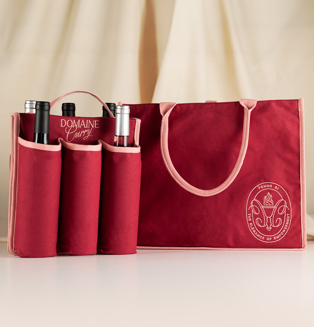 DOMAINE CURRY WINE BOTTLE TOTE
