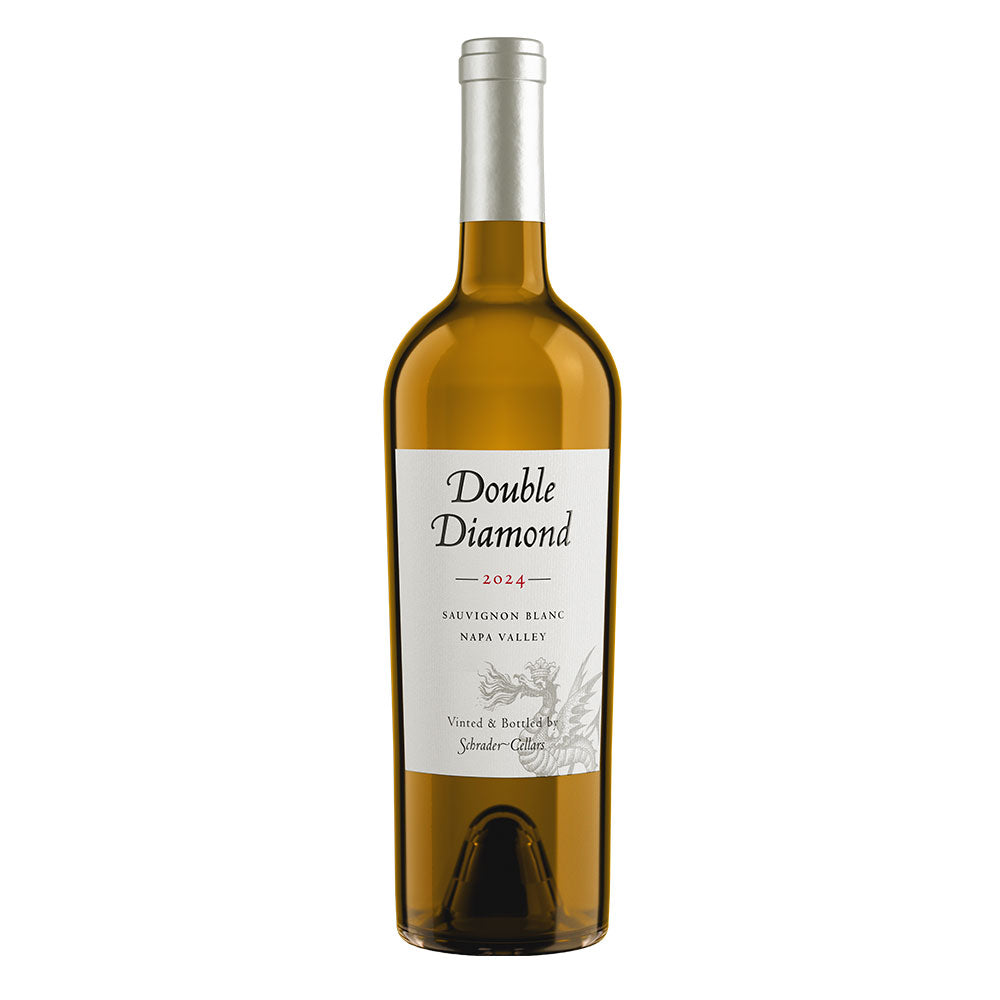 A bottle of 2024 Double Diamond Sauvignon Blanc, Napa Valley on a white background.