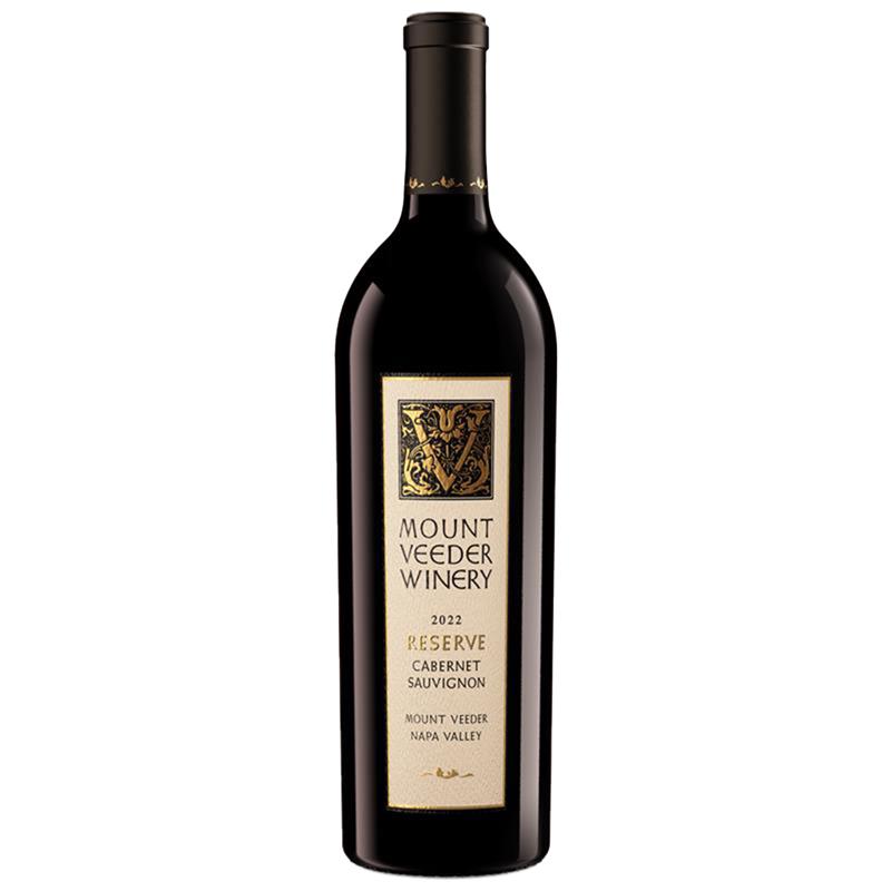 A bottle of Mount Veeder Winery Reserve Cabernet Sauvignon against a white background