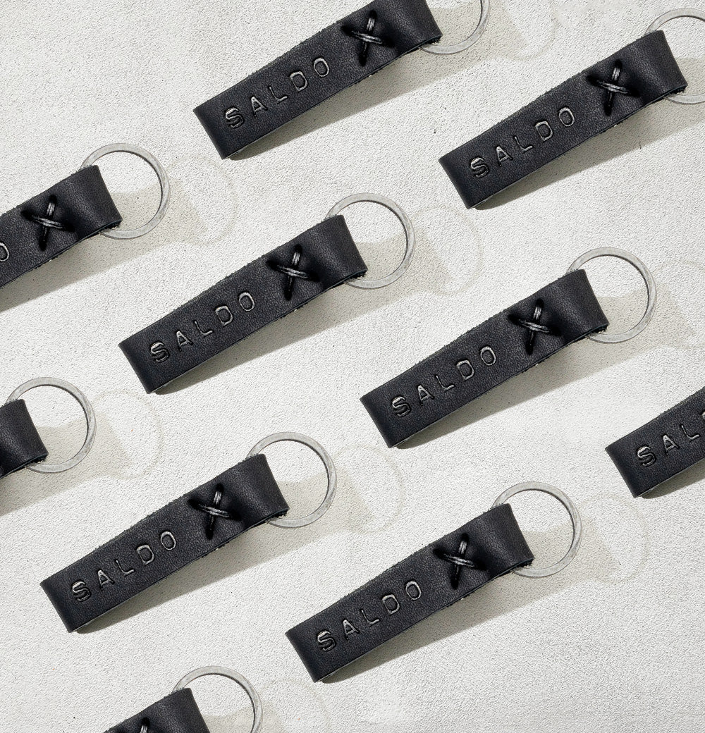 SALDO Black Leather Key Chain