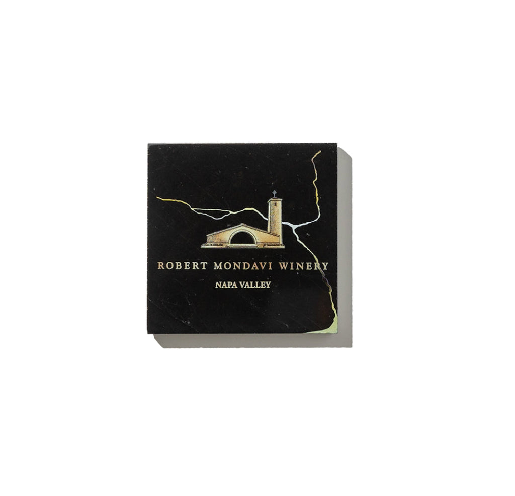 Robert Mondavi Winery Black and Gold Marble Coasters