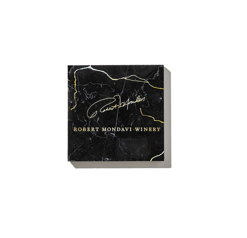 Robert Mondavi Winery Black and Gold Marble Coasters