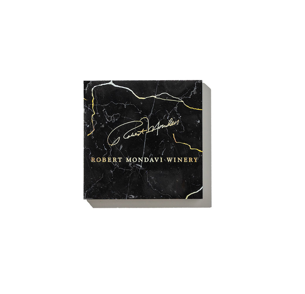 Robert Mondavi Winery Black and Gold Marble Coasters