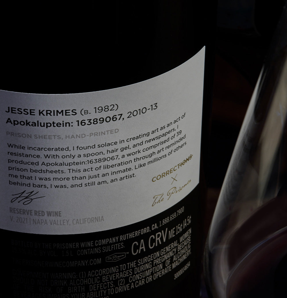 the prisoner corrections back label of bottle 