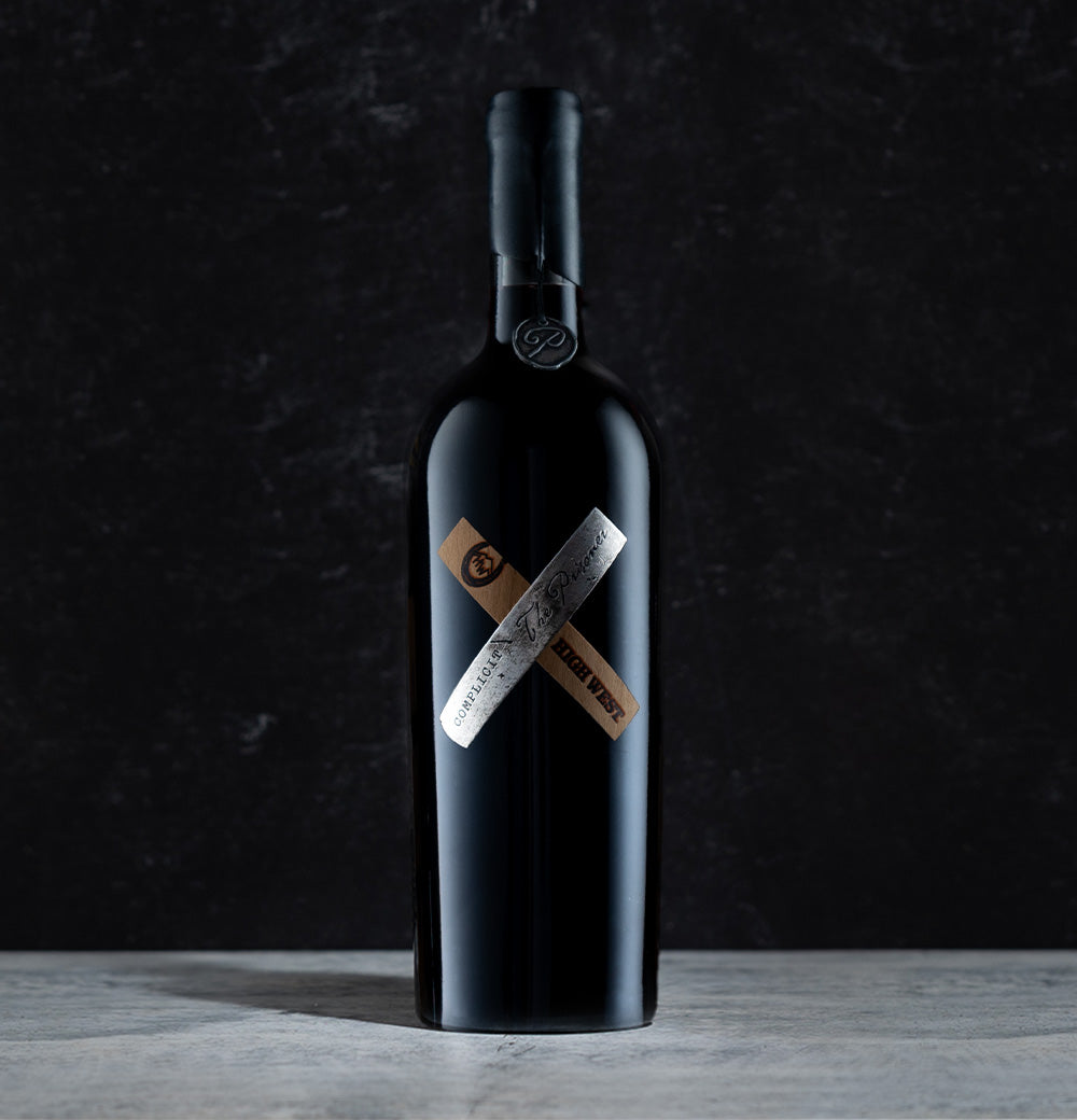 Bottle of complicit red wine collaboration with High West