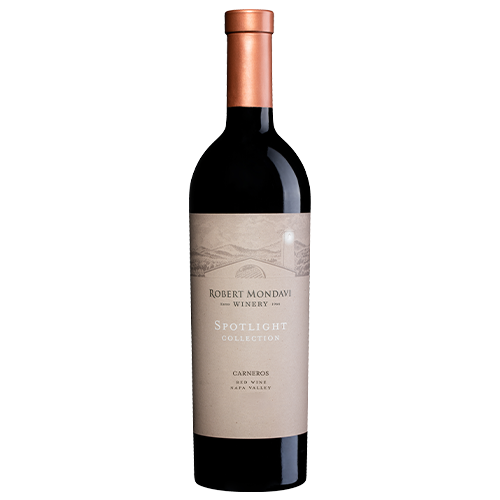 A bottle of 2015 Robert Mondavi Winery Red Wine Carneros Napa Valley on a white background.