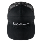 The Prisoner 7-Panel Trucker Hat with logo on front