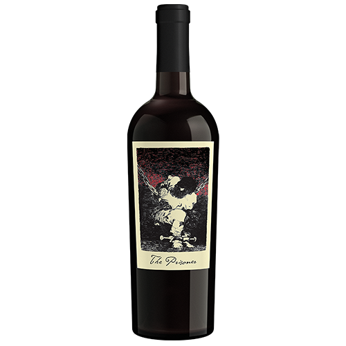 A Bottle Of 2022 The Prisoner Red Blend California Wine On A Gray Background